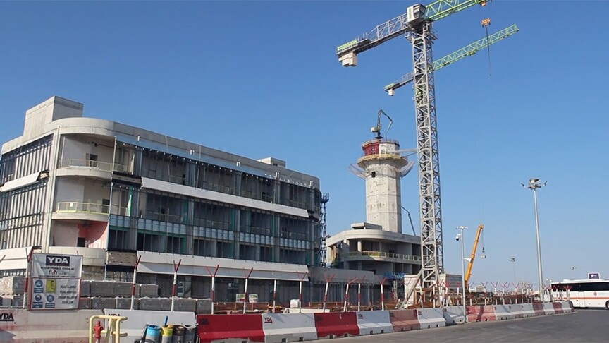 Antalya Havalimanı'nın yeni hava trafik kontrol kulesinde inşaat hız kesmeden sürüyor